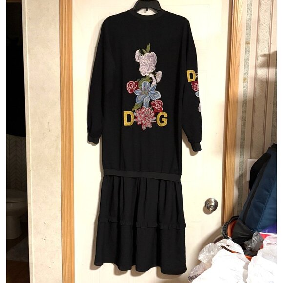 NWOT DG Lyna Embroidered Drop Waist Dress 3/4 Sleeve Black SZ M EU 38 - Picture 7 of 15
